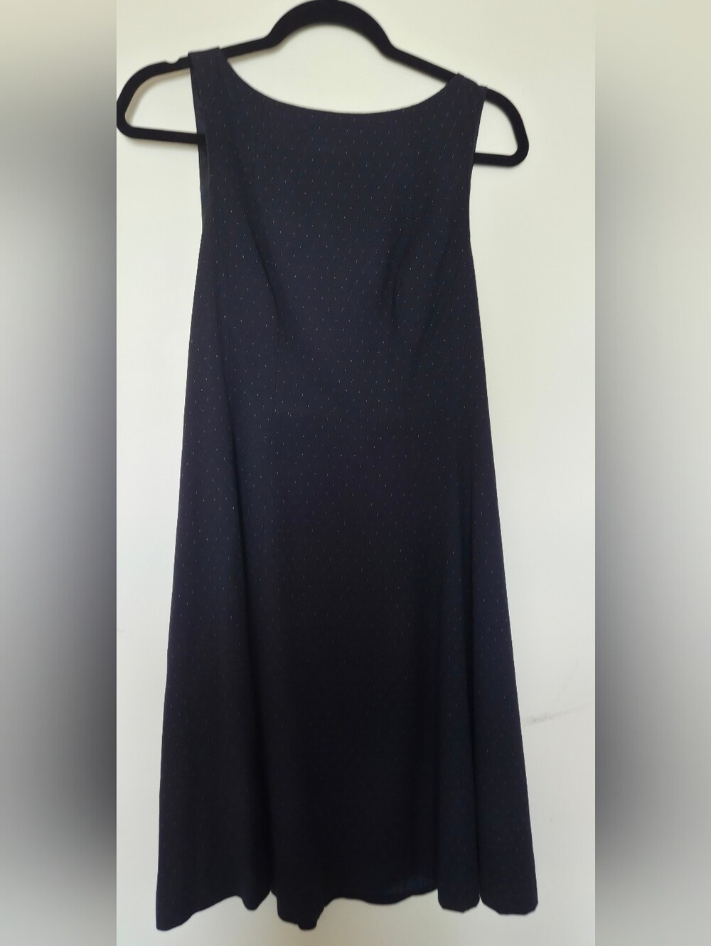 H&M Navy Midi Dress with Subtle Pin-Dot Detail